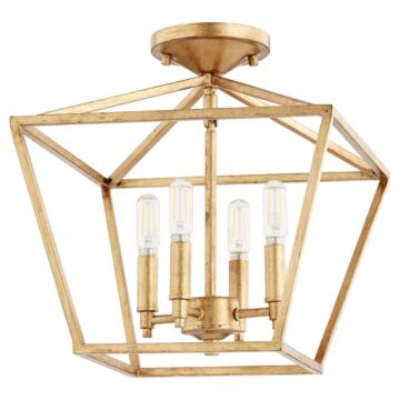 Gabriel Four Light Dual Mount in Gold Leaf by Quorum International