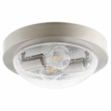3502 Contempo Ceiling Mounts Two Light Ceiling Mount in Satin Nickel  Clear Seeded by Quorum International