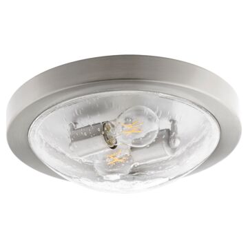 3502 Contempo Ceiling Mounts Two Light Ceiling Mount in Satin Nickel  Clear Seeded by Quorum International