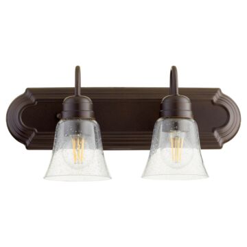 5094 Vanities Two Light Vanity in Oiled Bronze  Clear Seeded by Quorum International