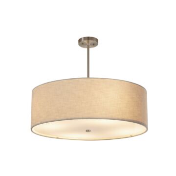 Textile 6-Light Drum Pendant in Pewter