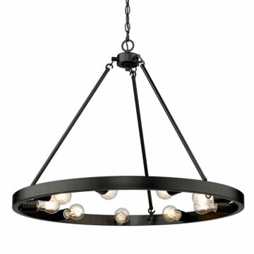 Castile Nine Light Chandelier in Matte Black by Golden