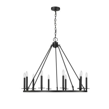 Florence  Chandelier in Matte Black by Millennium Lighting