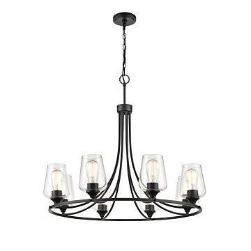 Ashford Eight Light Chandelier in Matte Black by Millennium