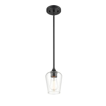 Ashford One Light Mini Pendant in Matte Black by Millennium
