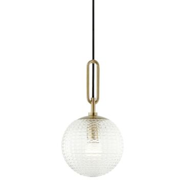 Jewett One Light Pendant in Aged Brass by Hudson Valley
