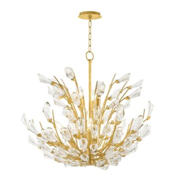 Tulip Nine Light Chandelier in Gold Leaf by Hudson Valley