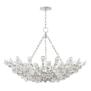 Tulip 12 Light Chandelier in Silver Leaf by Hudson Valley