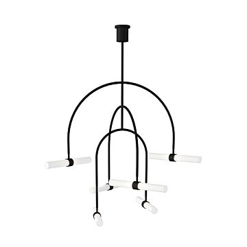 Calumn LED Chandelier in Nightshade Black by Visual Comfort Modern