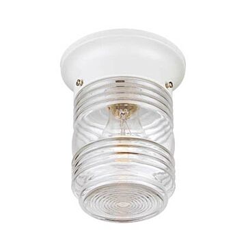 Builder's Choice 1-Light Ceiling Mount in Gloss White