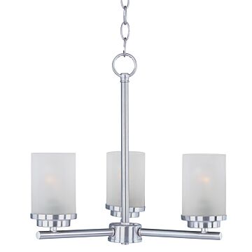 Corona Three Light Chandelier in Satin Nickel by Maxim