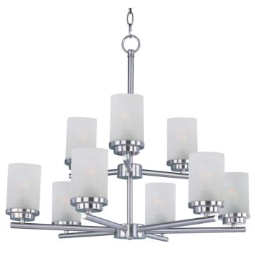 Corona Nine Light Chandelier in Satin Nickel by Maxim