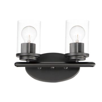 Corona Two Light Bath Vanity in Black by Maxim