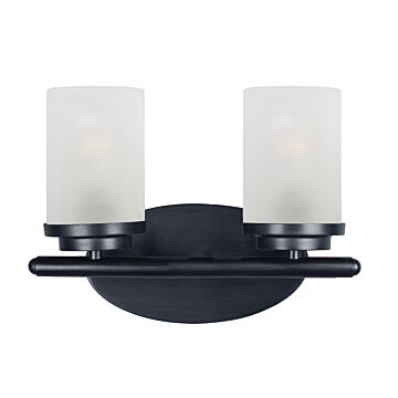 Corona Two Light Bath Vanity in Black by Maxim