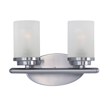 Corona Two Light Bath Vanity in Satin Nickel by Maxim