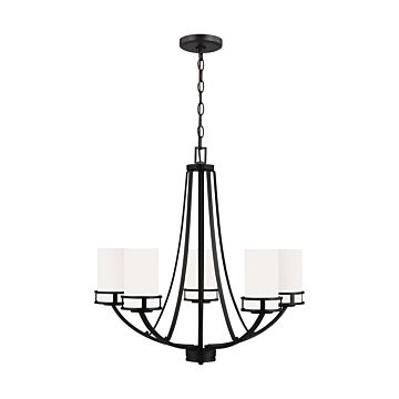 Generation Lighting Robie 5-Light Rustic Chandelier in Midnight Black