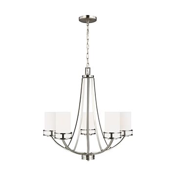 Generation Lighting Robie 5-Light Rustic Chandelier in Brushed Nickel
