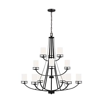 Generation Lighting Robie 12-Light Rustic Chandelier in Midnight Black