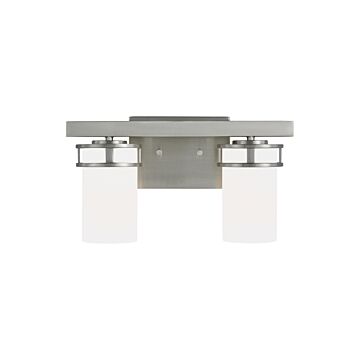 Generation Lighting Robie 2-Light Bathroom Vanity Light in Brushed Nickel