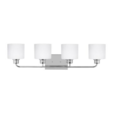 Generation Lighting Canfield 4-Light Bathroom Vanity Light in Chrome