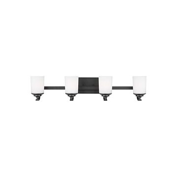 Generation Lighting Kemal 4-Light Bathroom Vanity Light in Midnight Black