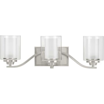 Kene 3-Light Bathroom Vanity Light in Brushed Nickel