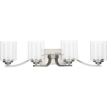 Kene 4-Light Bathroom Vanity Light in Brushed Nickel