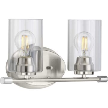 Riley 2-Light Bathroom Vanity Light in Brushed Nickel