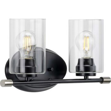 Riley 2-Light Bathroom Vanity Light in Black