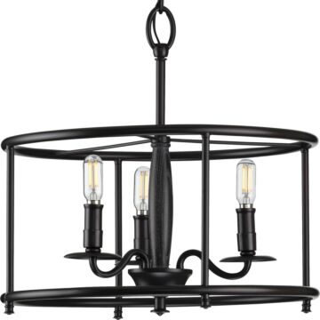 Durrell 3-Light Semi-Flush Convertible in Black
