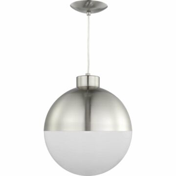 Globe LED 1-Light LED Pendant in Brushed Nickel
