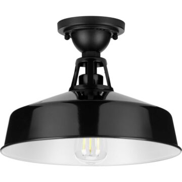 Cedar Springs 1-Light Semi-Flush Mount in Black