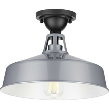 Cedar Springs 1-Light Semi-Flush Mount in Metallic Gray