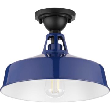 Cedar Springs 1-Light Semi-Flush Mount in Navy