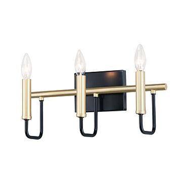 Sullivan Three Light Bath Vanity in Black   Gold by Maxim