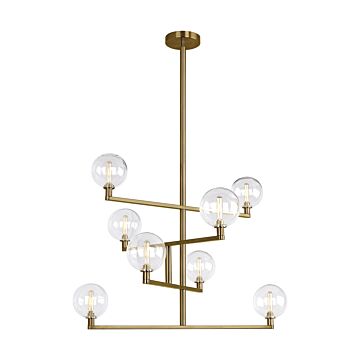 Gambit LED Chandelier in Aged Brass by Visual Comfort Modern