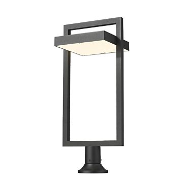 Z-Lite Luttrel 1-Light Outdoor Pier Mounted Fixture Light In Black