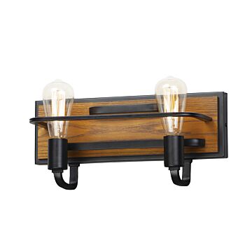 Black Forest Two Light Bath Vanity in Black   Ashbury by Maxim