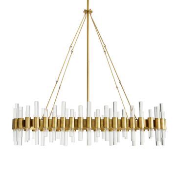 Haskell Ten Light Chandelier in Antique Brass by Arteriors