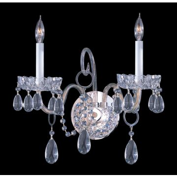 Traditional Crystal Two Light Wall Sconce in Polished Chrome by Crystorama