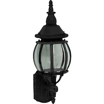 Crown Hill One Light Outdoor Wall Lantern in Black by Maxim