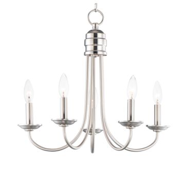 Logan Five Light Chandelier in Satin Nickel by Maxim