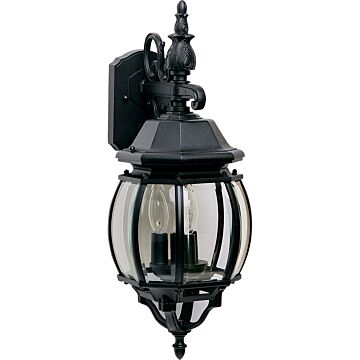 Crown Hill Three Light Outdoor Wall Lantern in Black by Maxim