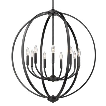 Colson Chandelier in Matte Black by Golden Lighting