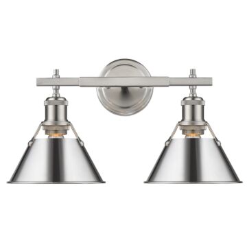 Orwell PW Two Light Bath Vanity in Pewter by Golden