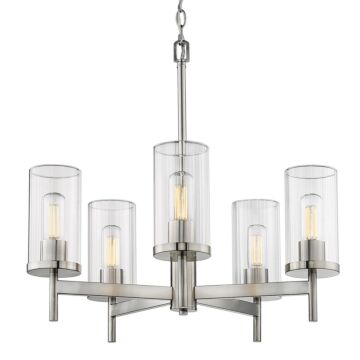 Winslett PW Five Light Chandelier in Pewter by Golden