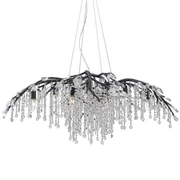 Autumn Twilight BI 12 Light Chandelier in Black Iron by Golden