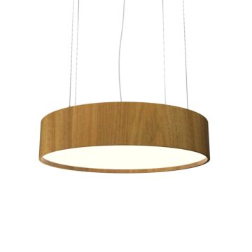 Cylindrical LED Pendant in Louro Freijo