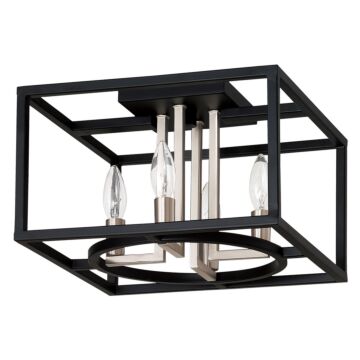 Mundazo Four Light Ceiling Mount in Black and Brushed nickel by Eglo USA