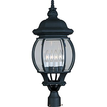 Crown Hill Four Light Outdoor Pole Post Lantern in Black by Maxim